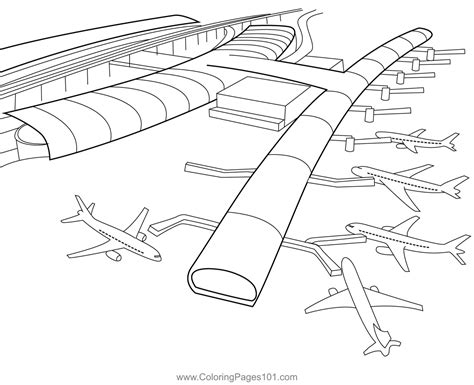 Charles De Gaulle International Airport Coloring Page for Kids - Free ...