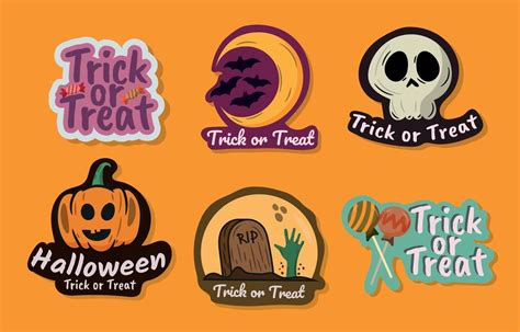 Halloween Trick or Treat Stickers 3295044 Vector Art at Vecteezy