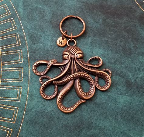 Octopus Keychain LARGE Octopus Keyring Personalized Keychain Custom ...