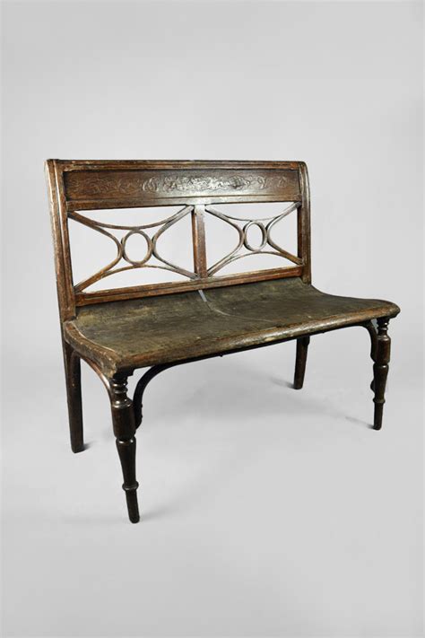 Small Bench With Bentwood Back And Ply Seat - The Classic Prop Hire Company