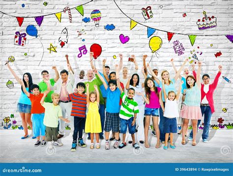 Group of Multi-Ethnic People Celebrating Stock Photo - Image of birthday, cheerful: 39643894