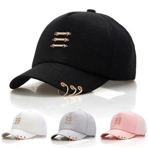 Fashion Cap Cool Women Baseball Caps Metal Decor Hip Pop Baseball Caps For Teenagers Snapback ...