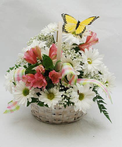 Moms Daisy Basket Flower Delivery Flower Arrangements Same Day Flower Delivery