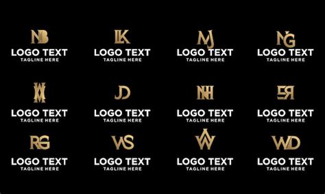 Premium Vector | Set of various initial logo font Premium Vector