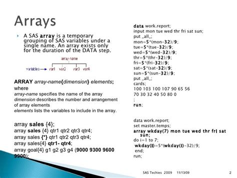 Arrays in SAS