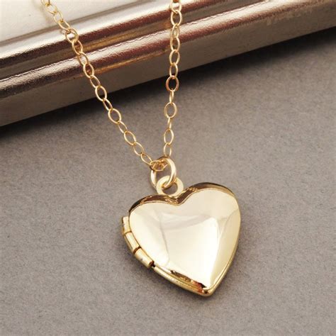 Heart Locket Necklace Gold Heart Locket Tiny Heart Locket