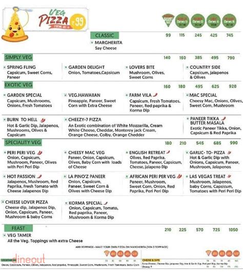 Menu of La Pino'z Pizza, BTM Layout, Bangalore | Dineout