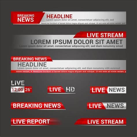 Live stream news banners template Free Vector | Banner template, Banner ...