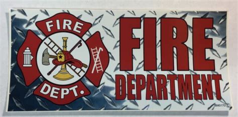 Fire Department - Diamond - 3" x 6.5" Bumper Sticker | eBay