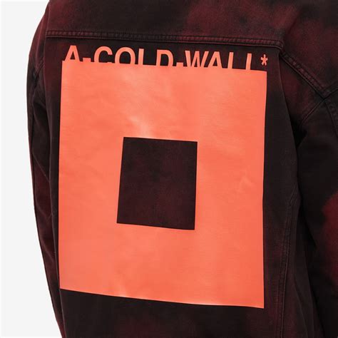 A-COLD-WALL* Erosion Trucker Jacket Burnt Red & Light Grey | END.