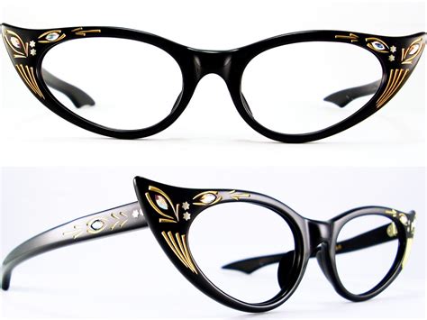 Vintage Eyeglasses Frames Eyewear Sunglasses 50S: VINTAGE 50s CAT EYE GLASSES SUNGLASS FRAME GLASSES
