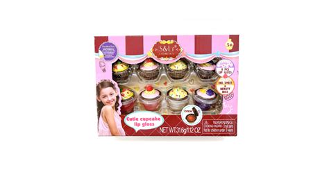 Buy Kid Girls Lip Gloss Set 8 Cupcake Style Kids Safe Cosmetic Pretend ...