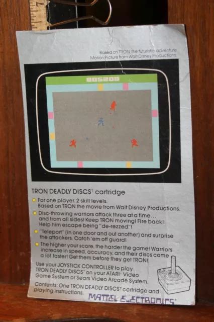 VINTAGE ATARI 2600 Box Art Cut Out 1980's Tron Deadly Discs $4.00 - PicClick