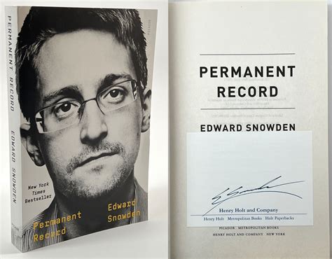 Lot Detail - Edward Snowden Rare Signed “Permanent Record” Book (Third ...