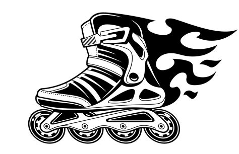 Burning Roller Skate in Motion 305522 Vector Art at Vecteezy