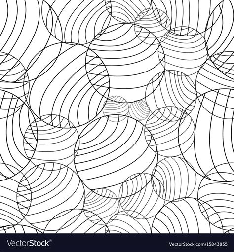 Abstract circles and curved line pattern Vector Image