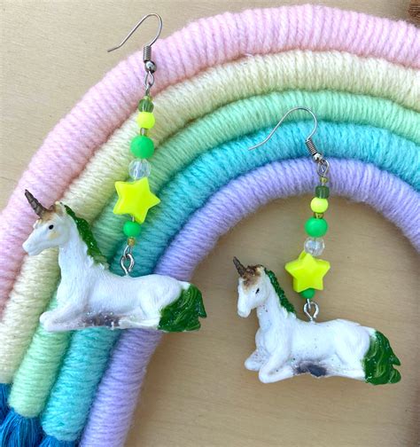 Cottagecore Earrings Cute Unicorn Earrings Fantasy Horse | Etsy