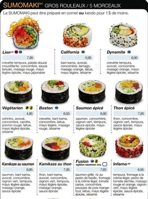 Menu at Sushi Shop restaurant, Montreal, 1000 Rue De La Gauchetière O