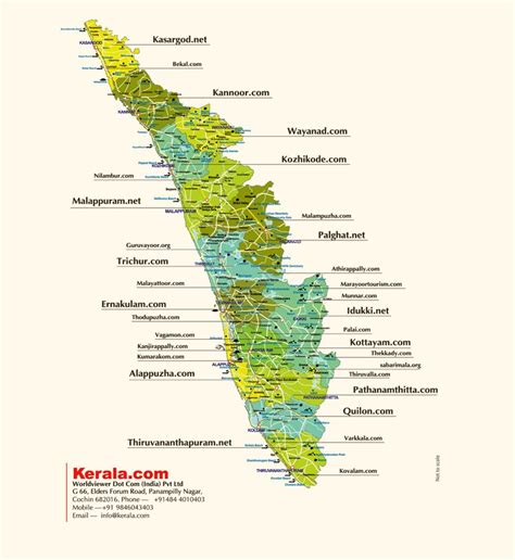 Tourist Spot Kerala Tour Map