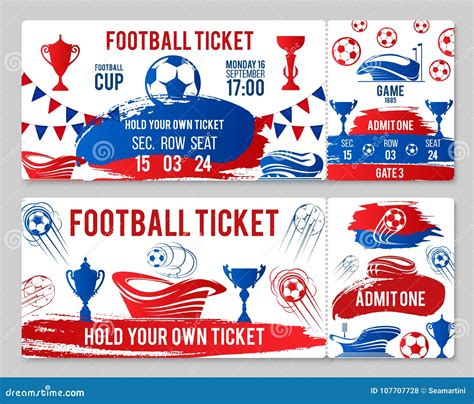 Vector Tickets of Football Soccer Cup Championship Stock Vector ...