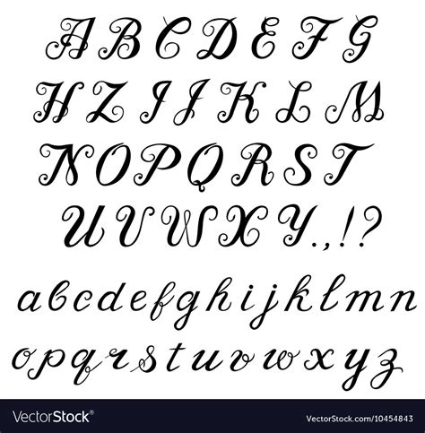 Cursive Alphabet Calligraphy | AlphabetWorksheetsFree.com