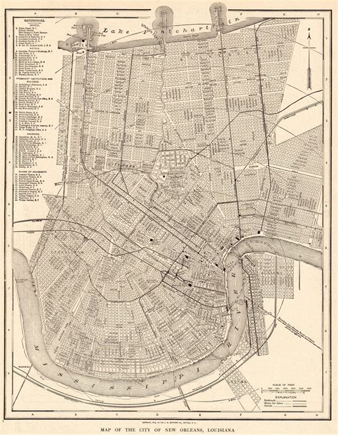 1908 Antique NEW ORLEANS City Map Street Map of New Orleans - Etsy ...