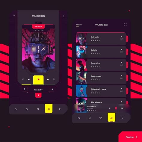 Hello everyone I want to share a shot that I made recently is a music app Cyberpunk style ...