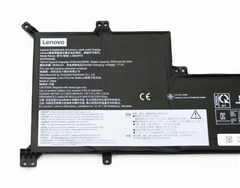 Original Battery Lenovo IdeaPad 3 17IIL05 81WF 3685mAh 56Wh