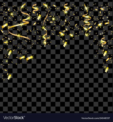 Gold confetti on a black background Royalty Free Vector