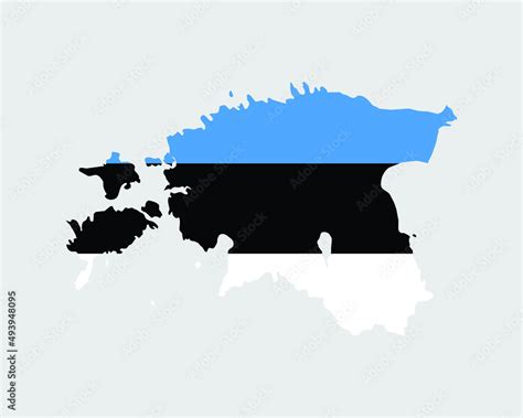 Estonia Map Flag. Map of Estonia with the Estonian country banner. Vector Illustration. Stock ...