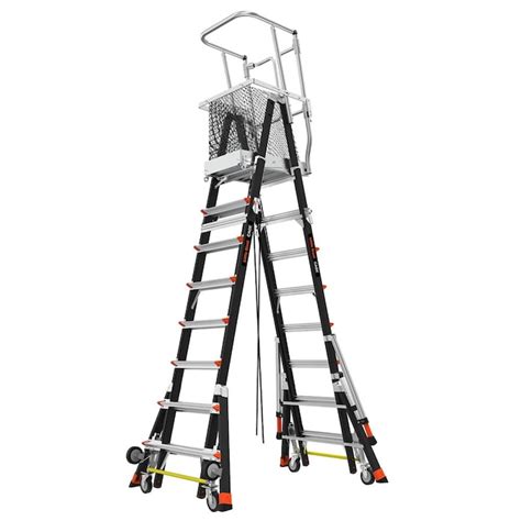 Little Giant Ladders Adjustable Safety Cage M8 Fiberglass 14-ft Type 1AA - 375-lb Capacity ...