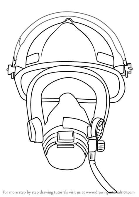 Step by Step How to Draw Firefighter Mask : DrawingTutorials101.com