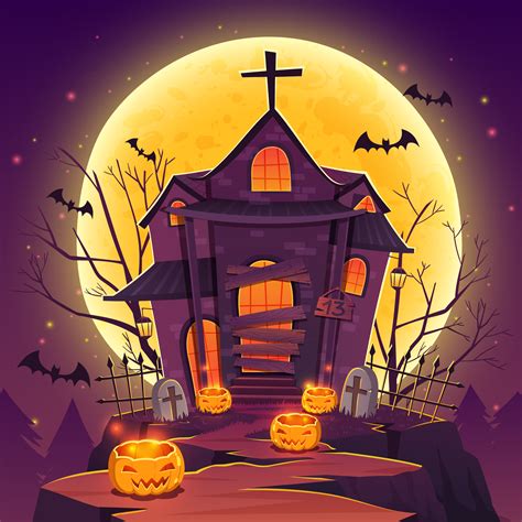 Haunted House Halloween Diamond Painting Kit | Halloween illustration ...