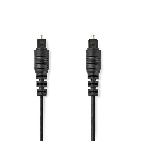 Optical Audio Cable | TosLink Male | TosLink Male | 1.00 m | Round | PVC | Black | Polybag