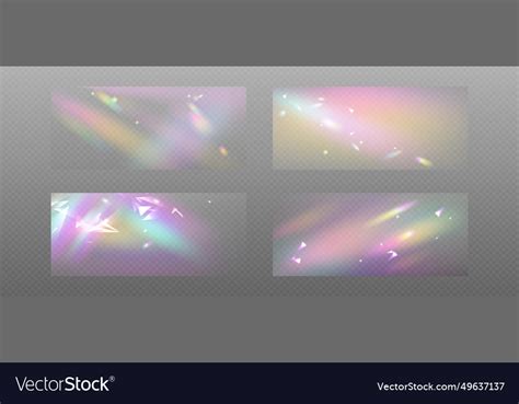 Prism rainbow light with flare effect background Vector Image