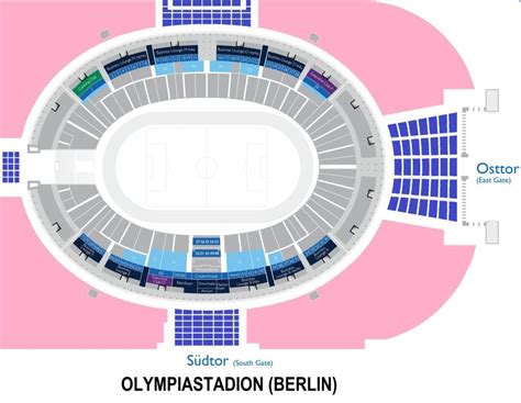 Olympiastadion Berlin Seating Chart with Rows and Seat Numbers 2024