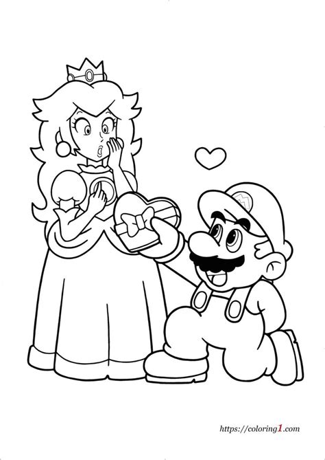 Mario And Peach Coloring Pages - 2 Free Coloring Sheets (2021) Super Mario Coloring Pages, Free ...