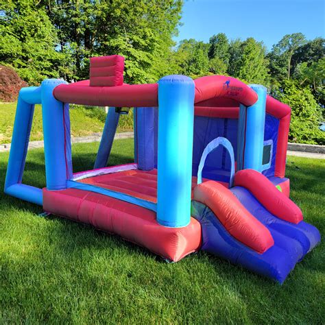 Kangaroo Kastle Inflatable Bounce House with Blower, Jumping Castle with Slide - Encased