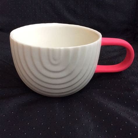 2018 Starbucks Rainbow Coffee Cup Mug White Hot Pink Handle Valentines Day 12 Oz #Starbucks ...
