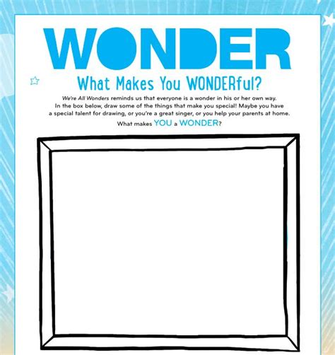 Download these free printable Wonder activity sheets and help choose ...