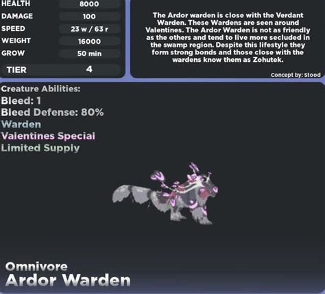 Selling/trading Ardor Warden Spec! Taking creatures, mush, or both! : r/CreaturesofSonaria