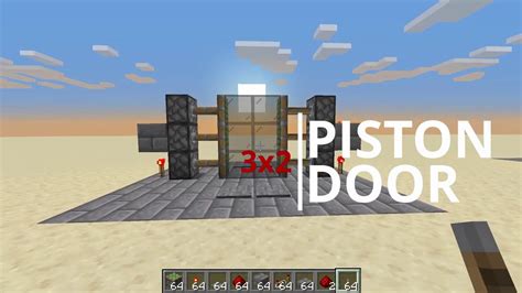 Minecraft 3x2 Piston Door tutorial [EASY] - YouTube