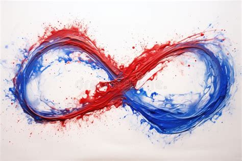 Infinity Symbol Made with Blue and Red Paint on a White Canvas Stock Image - Image of design ...