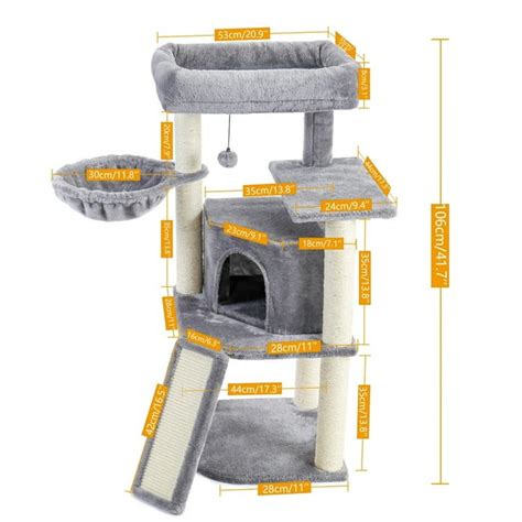 Modern Cat Tree Wooden Multi-Level Cat Scraper Tower Luxury Nest Cat Climbing Frame Cozy Condos ...