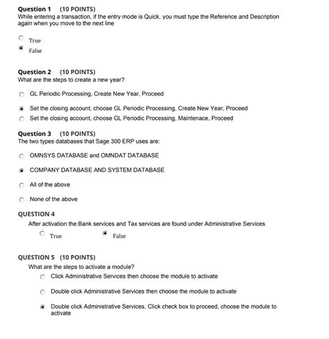 Solved The following questions relate to Sage 300 software. | Chegg.com