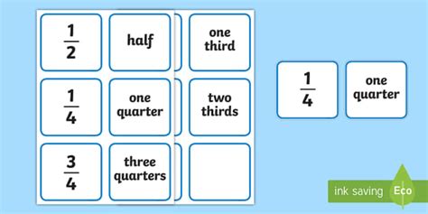 Fractions Flashcards (teacher made) - Twinkl