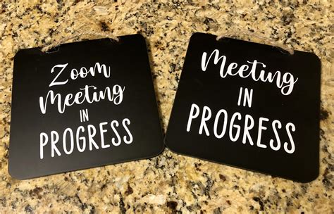 Zoom Meeting in Progress. Meeting in Progress sign. Custom | Etsy