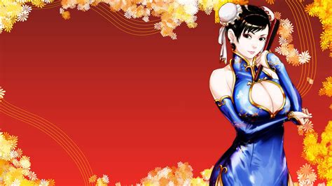 Download Capcom Chun-li Floral Border Background | ManyBackgrounds.com