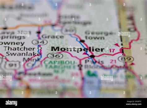 Montpelier Idaho USA shown on a Geography map or road map Stock Photo ...