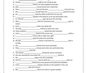 Past Simple Tense Exercises